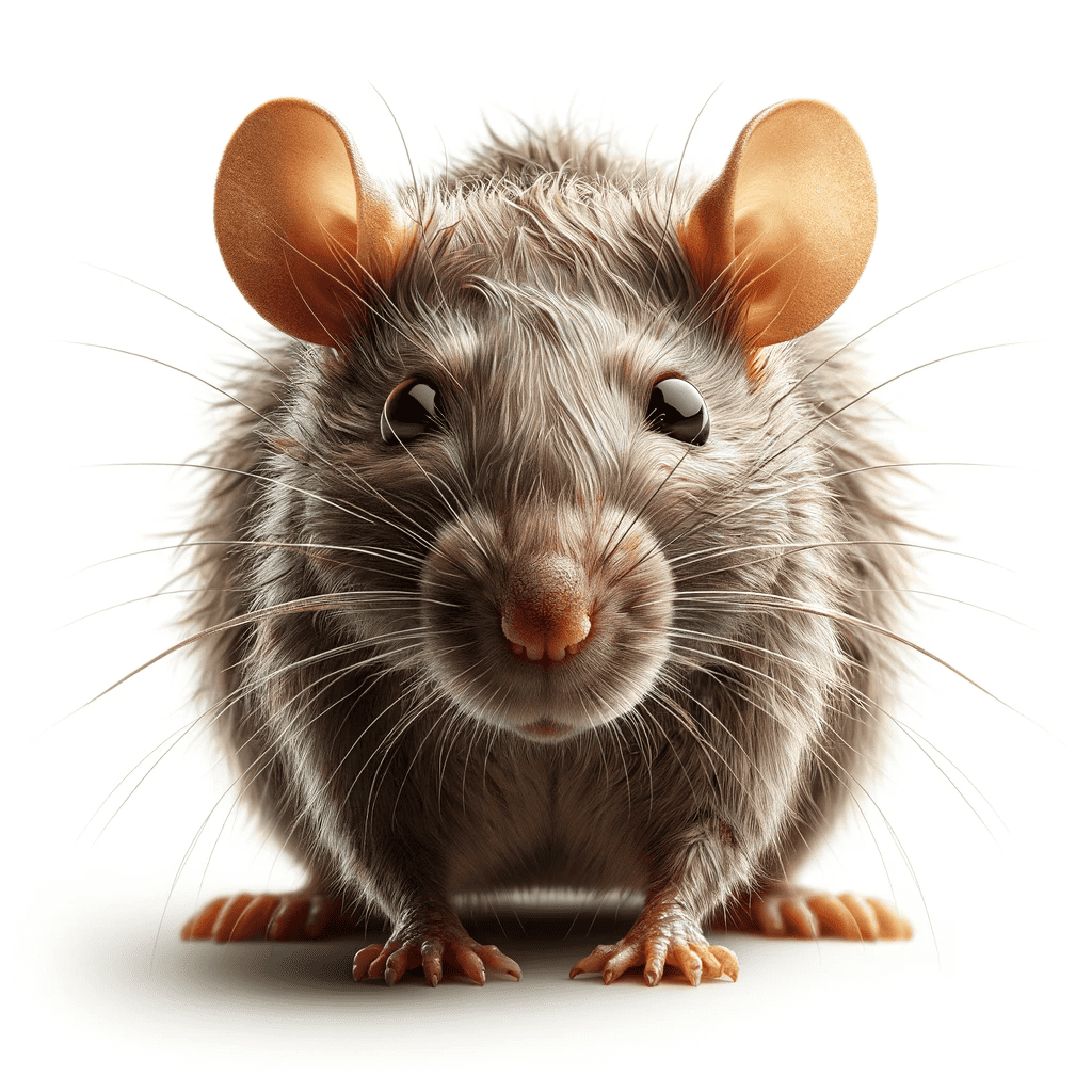 DALL·E 2023 12 26 18.37.41 Créez une image hyper réaliste et super détaillée d'un seul rat domestique sur un fond complètement blanc. L'accent est uniquement mis sur le rat capt
